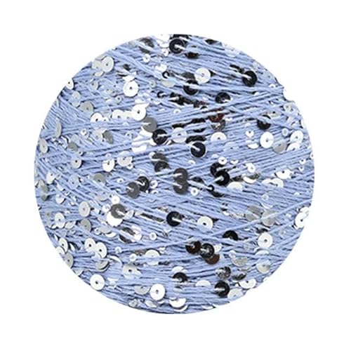 Pailletten-merzerisiertes Garn, Pailletten-Baumwollgarn, 50 g, 140 m, 3 mm, 6 mm, Pailletten, mehrfarbig, for Handstricken, DIY(AJ068) von KXAOXGRC