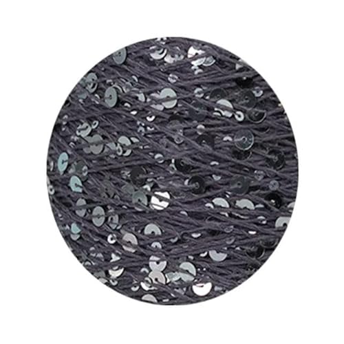 Pailletten-merzerisiertes Garn, Pailletten-Baumwollgarn, 50 g, 140 m, 3 mm, 6 mm, Pailletten, mehrfarbig, for Handstricken, DIY(AJ086) von KXAOXGRC