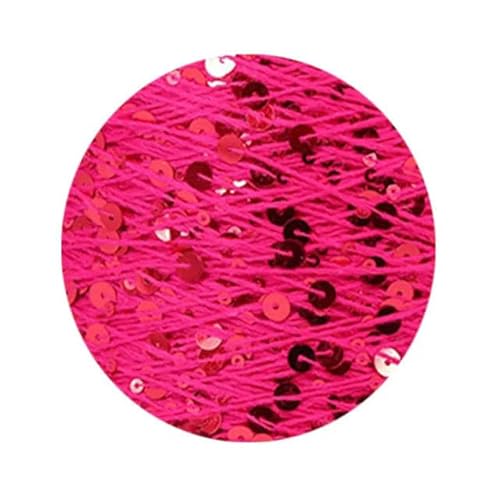 Pailletten-merzerisiertes Garn, Pailletten-Baumwollgarn, 50 g, 140 m, 3 mm, 6 mm, Pailletten, mehrfarbig, for Handstricken, DIY(AJ114) von KXAOXGRC