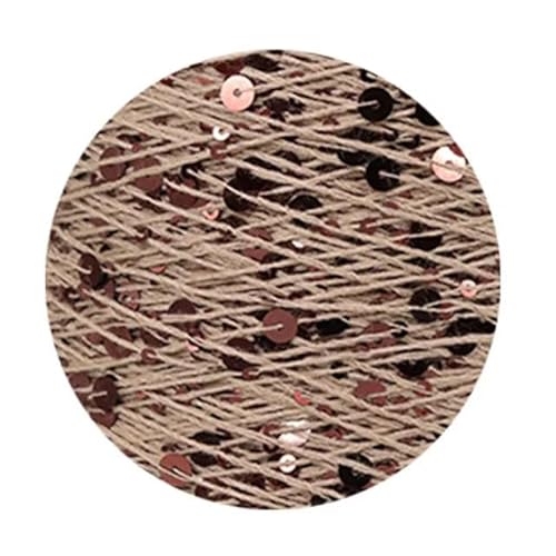 Pailletten-merzerisiertes Garn, Pailletten-Baumwollgarn, 50 g, 140 m, 3 mm, 6 mm, Pailletten, mehrfarbig, for Handstricken, DIY(AJ120) von KXAOXGRC