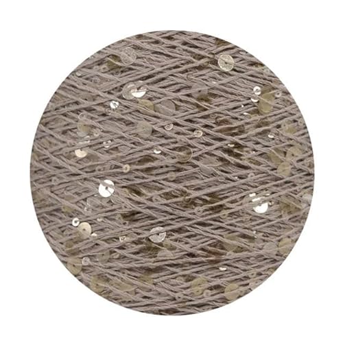 Pailletten-merzerisiertes Garn, Pailletten-Baumwollgarn, 50 g, 140 m, 3 mm, 6 mm, Pailletten, mehrfarbig, for Handstricken, DIY(AJ128) von KXAOXGRC