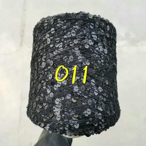 Pailletten-merzerisiertes Garn, Paillettengarn, 20 g, 99% Baumwolle, mehrfarbig, 6 mm – 3 mm, 58 Meter, for Handstricken(20g 011) von KXAOXGRC