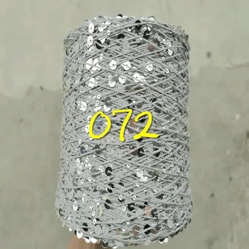 Pailletten-merzerisiertes Garn, Paillettengarn, 20 g, 99% Baumwolle, mehrfarbig, 6 mm – 3 mm, 58 Meter, for Handstricken(20g 072) von KXAOXGRC