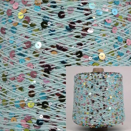 Pailletten-merzerisiertes Garn, Paillettengarn, 50 g, Sommer-Eisseide, merzerisierte Baumwolle, Acrylmischung, mehrfarbig, for Basteln(AJ137X) von KXAOXGRC