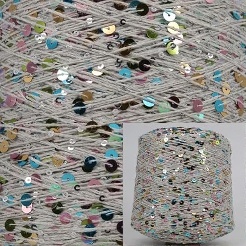 Pailletten-merzerisiertes Garn, Paillettengarn, 50 g, Sommer-Eisseide, merzerisierte Baumwolle, Acrylmischung, mehrfarbig, for Basteln(AJ139X) von KXAOXGRC