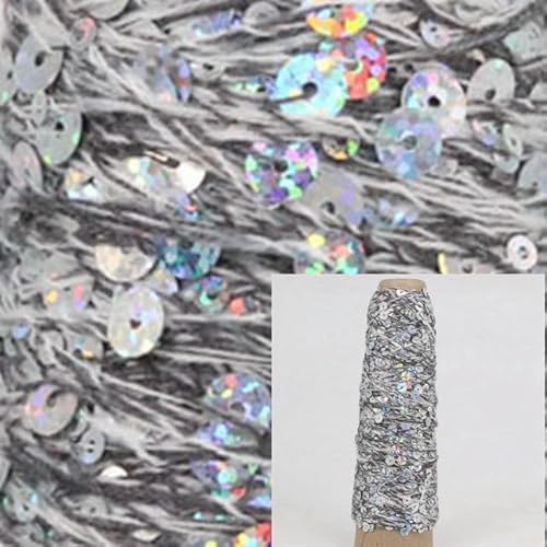 Pailletten-merzerisiertes Garn, Paillettengarn, 50 g, Sommer-Eisseide, merzerisierte Baumwolle, Acrylmischung, mehrfarbig, for Basteln(AW004) von KXAOXGRC