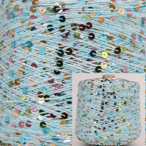Pailletten-merzerisiertes Garn, Paillettengarn, 50 g, Sommer-Eisseide, merzerisierte Baumwolle, Acrylmischung, mehrfarbig, for Basteln(AW023) von KXAOXGRC