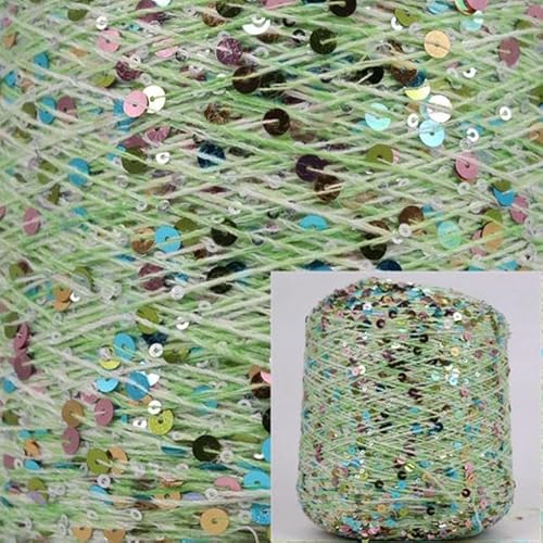 Pailletten-merzerisiertes Garn, Paillettengarn, 50 g, Sommer-Eisseide, merzerisierte Baumwolle, Acrylmischung, mehrfarbig, for Basteln(AW024) von KXAOXGRC
