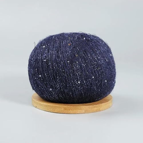 Pailletten-merzerisiertes Garn, Paillettengarn, 50 g, mehrfarbig, Mohair, Acryl, helle Seidenmischung, Kammgarn for Stricken, Häkeln(23) von KXAOXGRC