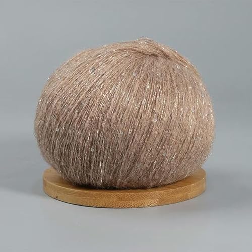 Pailletten-merzerisiertes Garn, Paillettengarn, 50 g, mehrfarbig, Mohair, Acryl, helle Seidenmischung, Kammgarn for Stricken, Häkeln(6) von KXAOXGRC
