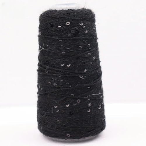 Pailletten-merzerisiertes Garn, Paillettengarn Angora-Kaninchenhaar 50G/200M 3mm Pailletten Multicolor DIY Stricken und Häkeln(208) von KXAOXGRC