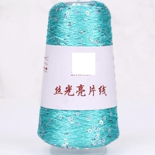 Pailletten-merzerisiertes Garn, Paillettengarn aus Polyester, 100 g, 550 Meter, mehrfarbig, for Stricken, Häkeln und Handarbeiten(20) von KXAOXGRC