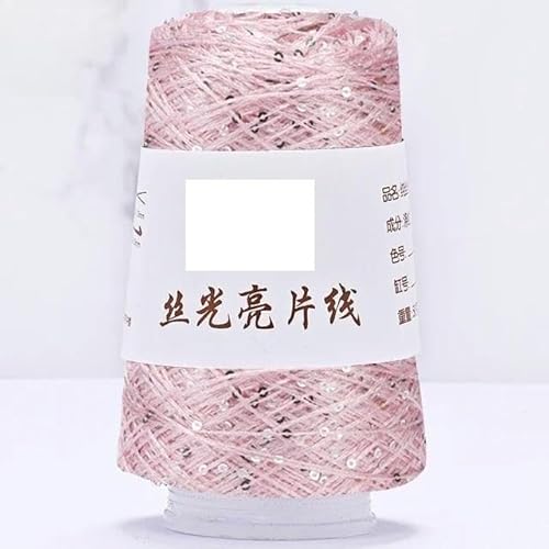 Pailletten-merzerisiertes Garn, Paillettengarn aus Polyester, 100 g, 550 Meter, mehrfarbig, for Stricken, Häkeln und Handarbeiten(50) von KXAOXGRC