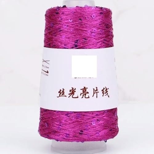 Pailletten-merzerisiertes Garn, Paillettengarn aus Polyester, 100 g, 550 Meter, mehrfarbig, for Stricken, Häkeln und Handarbeiten(9) von KXAOXGRC