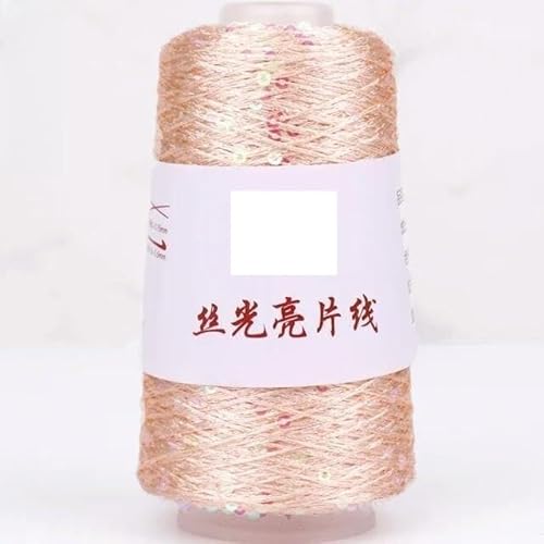 Pailletten-merzerisiertes Garn, Paillettengarn aus Polyester, 100 g, 550 Meter, mehrfarbig, for Stricken, Häkeln und Handarbeiten(93) von KXAOXGRC