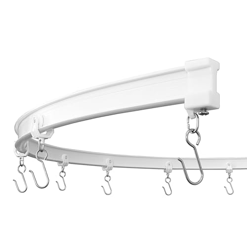 KXLife Flexible Deckenhalterung Vorhangschiene (6,1 m), Krankenhausvorhangschienensystem, Wandtrenner, Raumteiler, Deckenschienensystem, Weiß von KXLIFE