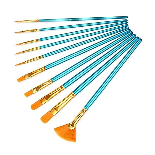 10pcs Paint Pinsel mit Lüfter Nylon Pinsel Holzgriff für Klassenkünstler Aquarell Gouache Acrylmalerei 10pcs Paint Pinsel mit Lüfter Nylon Pinsel Holzgriff für Klassenkünstler Aquarell Gouache Acrylmalerei von KXQYIKYI