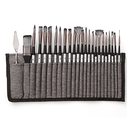 24 Nylonbürste Sets silbergrauer Stangen Vorhang Ölpinsel Gouache Aquarellbürste Set Set Set 24 Nylonbürste Sets silbergrauer Stangen Vorhang Ölpinsel Gouache Aquarellbürste Set Set Set von KXQYIKYI
