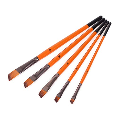 5pcs/Set Ölpinsel Pinsel Set Nylon Haare Acrylfarben Malerei Pinsel DIY Aquarell Pen für Künstler Maler Anfänger (e) von KXQYIKYI