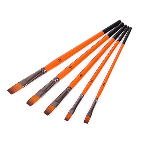 5pcs/Set Ölpinsel Pinsel Set Nylon Haare Acrylfarben Malerei Pinsel DIY Aquarell Pen für Künstler Maler Anfänger (e) von KXQYIKYI