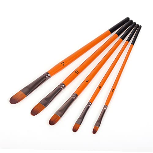 5pcs/Set Ölpinsel Pinsel Set Nylon Haare Acrylfarben Malerei Pinsel DIY Aquarell Pen für Künstler Maler Anfänger (e) von KXQYIKYI