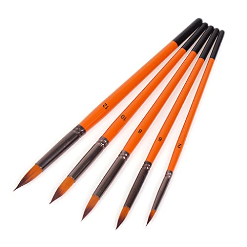 5pcs/Set Ölpinsel Pinsel Set Nylon Haare Acrylfarben Malerei Pinsel DIY Aquarell Pen für Künstler Maler Anfänger (e) von KXQYIKYI