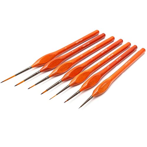7-teiliges Miniatur-Pinsel-Set mit Hakenlinie, Aquarell-Pinsel-Set zum Zeichnen von Gouache, Ölmalerei, Pinsel, Kunstbedarf (D) von KXQYIKYI