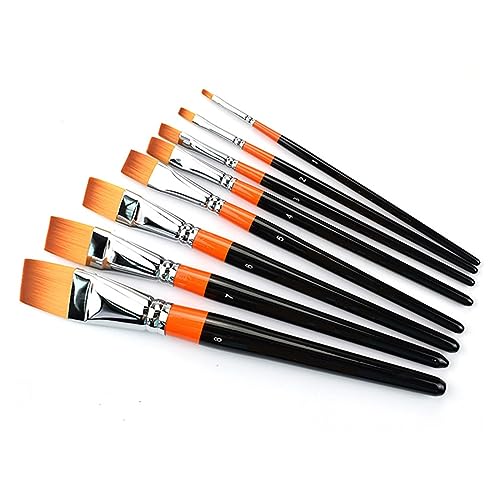 8pcs Flat Artist Painting Pinsel Set Nylon Haare für Aquarell Acrylöl Gouache Malmalerei Forpainter Anfänger 8pcs Flat Artist Painting Pinsel Set Nylon Haare für Aquarell Acrylöl Gouache Malmalerei Forpainter Anfänger von KXQYIKYI