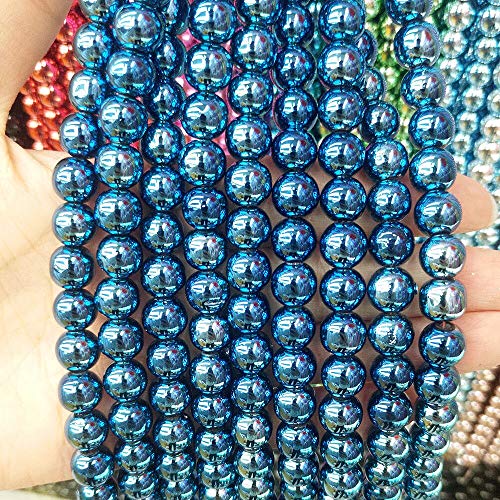 Häma-Perlen, lose Perlen, Naturstein, Farbbeschichtung, glatte runde Kugeln, für Damen, Schmuckherstellung, Armband, Halskette, Teile – voller Textur (Farbe: 11, Größe: 3 mm, ca. 120 Stück) von KXQYIKYI