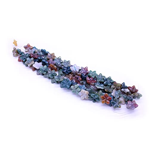 Heimdekoration, Kristallzubehör, DIY, doppelseitig, geschnitzt, kleine Blumenperlen, Halbedelstein-Halskette, Armband, Schmuckzubehör mit Perlen, 1 Stück, voller Textur (Farbe: L, Größe: klein) von KXQYIKYI