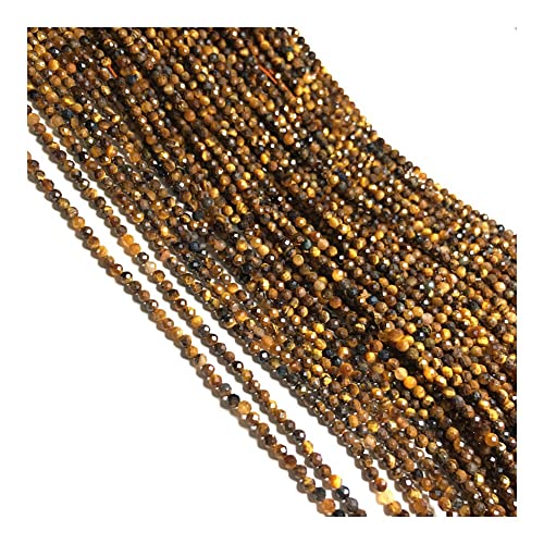 Heimdekorationsstein, Naturstein, facettierte, runde Achate, kleine Perlen, lose Abstandshalter, Perlen für Schmuckherstellung, DIY, Halskette, Armband, Zubehör, 2 x 3 mm, voller Textur (Farbe von KXQYIKYI