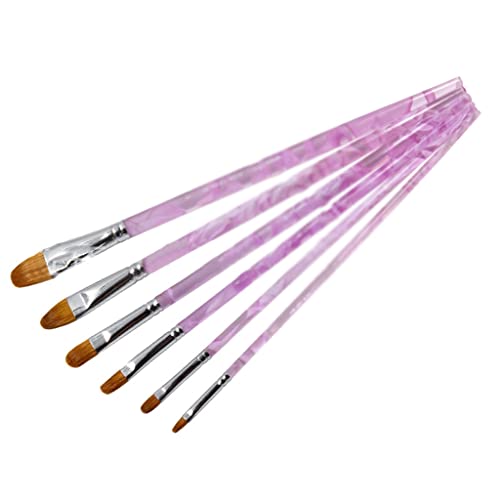 Kurzschuss-Pinsel-Set, braunes Haar, Aquarell, 6 Stück, Künstler-Ölfarbenpinsel (E) von KXQYIKYI