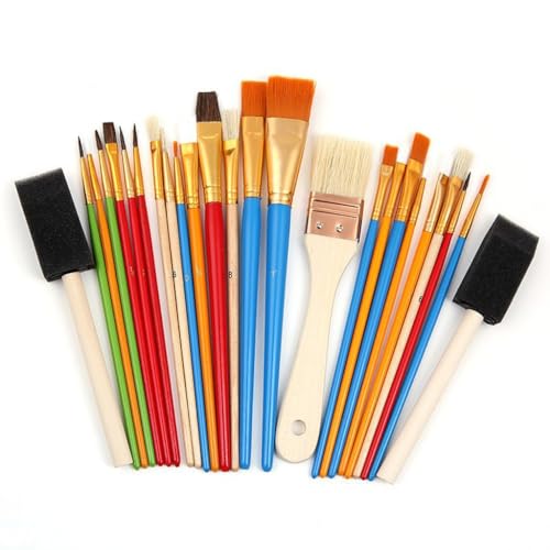 Ölmalpinsel-Set, 25-teilig, Aquarell-, Aquarell-, Acryl-Pinselbrett, Malset Ölmalpinsel-Set, 25-teilig, Aquarell-, Aquarell-, Acryl-Pinselbrett, Malset von KXQYIKYI