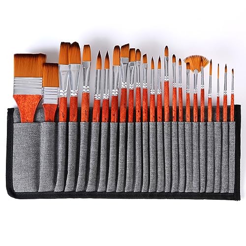 Packung von 24 Professional Flat für Nylon Pinsel -Pinsel -Gouache -Acrylpinsel -Pinsel -Set mit Leinwandpinsel Packung von 24 Professional Flat für Nylon Pinsel -Pinsel -Gouache -Acrylpinsel -Pinsel -Set mit Leinwandpinsel von KXQYIKYI