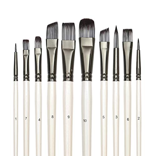 Pinsel Pinsel für Art Acryl Gouache Öl Aquarell -Künstler Canvas Synthetische Nylon -Tipps 10 Pack Pinsel Pinsel für Art Acryl Gouache Öl Aquarell -Künstler Canvas Synthetische Nylon -Tipps 10 Pack von KXQYIKYI