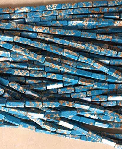 Rechteckige Perlen für Zuhause, 4 x 4 x 13 mm, hohe quadratische Form, lose Perlen für Schmuckherstellung, kreatives Armband, DIY, gerades Loch, Geschenk – (Farbe: Grün) voller Textur (Farbe von KXQYIKYI