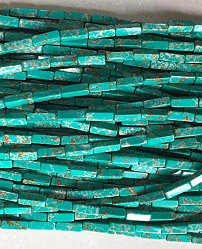 Rechteckige Perlen für Zuhause, 4 x 4 x 13 mm, hohe quadratische Form, lose Perlen für Schmuckherstellung, kreatives Armband, DIY, gerades Loch, Geschenk – (Farbe: Grün) voller Textur (Farbe: Grün) von KXQYIKYI