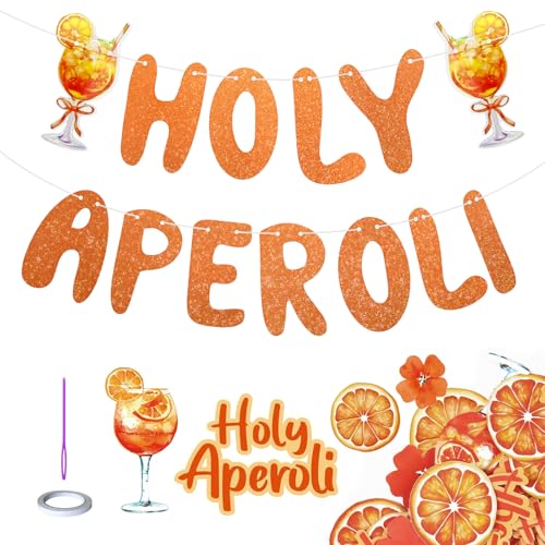 Aperol Deko Glitzer Banner Holy Aperoli Orange Girlande mit 50 Stück Konfetti Streudeko für JGA Geburtstag Party Sommer Strandparty Fasching Karneval Aperol Deko Glitzer Banner Holy Aperoli Orange Girlande mit 50 Stück Konfetti Streudeko für JGA Geburtstag Party Sommer Strandparty Fasching Karneval von KXVXXV