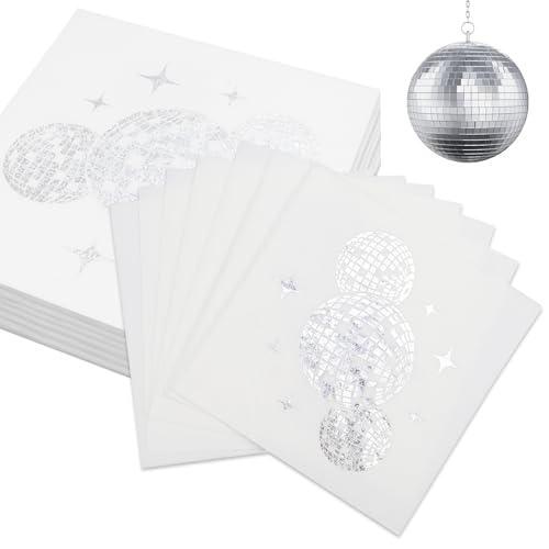 Discokugel Deko Servietten Disco Deko 40 Stück 70er 80er 90er Geburtstag Dekorationen Discokugel Papierservietten 33x33cm Discokugel Deko Servietten Disco Deko 40 Stück 70er 80er 90er Geburtstag Dekorationen Discokugel Papierservietten 33x33cm von KXVXXV