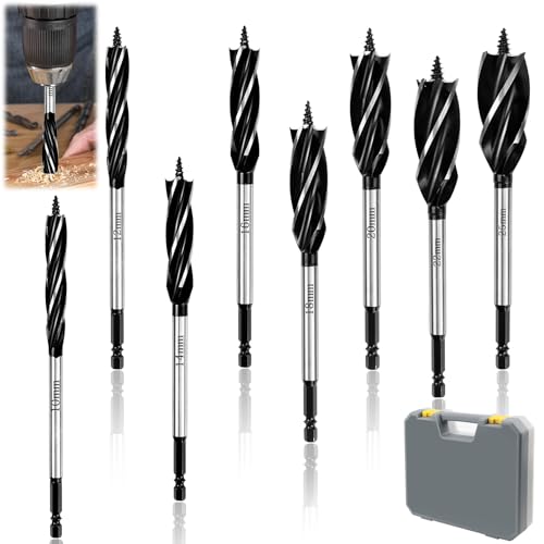 KXVXXV Professional Holzbohrer Set, Holzarbeiten Schlangenbohrer 10mm/12mm/14mm/16mm/18mm/20mm/22mm/25mm, Schneckenbohrer Selbstvorschub Schnellschnitt Holzbearbeitungsbohrer Set KXVXXV Professional Holzbohrer Set, Holzarbeiten Schlangenbohrer 10mm/12mm/14mm/16mm/18mm/20mm/22mm/25mm, Schneckenbohrer Selbstvorschub Schnellschnitt Holzbearbeitungsbohrer Set von KXVXXV