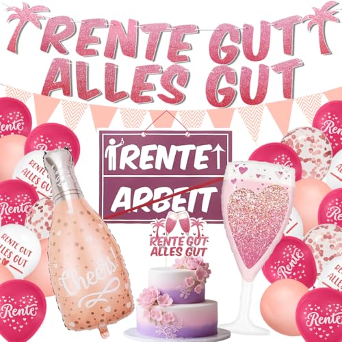 KXVXXV Rente Deko Ruhestand Deko Renteneintritt Frau, Vormontiert Rente Gut Alles Gute, Renteneintritt Geschenk Frau, Geschenk Ruhestand Girlande KXVXXV Rente Deko Ruhestand Deko Renteneintritt Frau, Vormontiert Rente Gut Alles Gute, Renteneintritt Geschenk Frau, Geschenk Ruhestand Girlande von KXVXXV