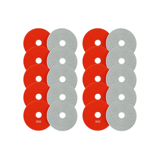 Diamantpolierende Ohrpolster, Beton Polieren Ohrpolster, 6 Zoll, nass zum Polieren, Wasserschleifmaschine (300er Körnung) von KXWDKJ