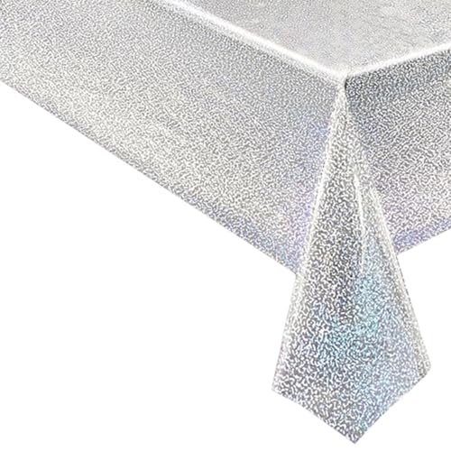 KXWDKJ Neon-Tischdecken für Partys, Geburtstagspartys, 137,2 x 274,3 cm, 10 Stück, für mehrere Personen, Party-Dekorationen (Silber) von KXWDKJ