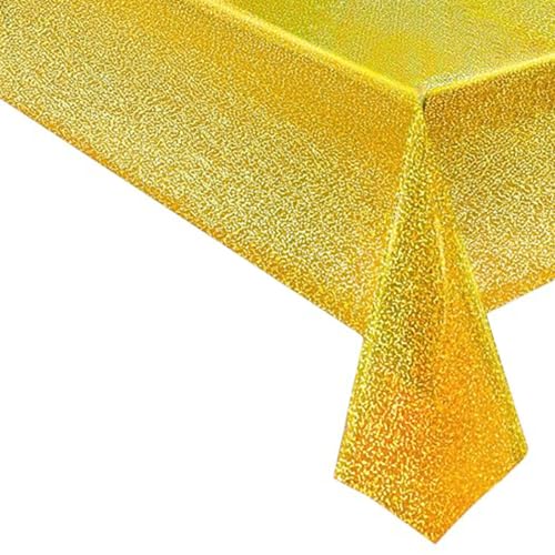 KXWDKJ Neon-Tischdecken für Partys, Geburtstagspartys, 137,2 x 274,3 cm, 10 Stück, für mehrere Personen, Party-Dekorationen (gelb) von KXWDKJ