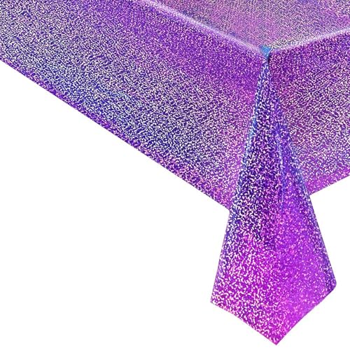 KXWDKJ Neon-Tischdecken für Partys, Geburtstagspartys, 137,2 x 274,3 cm, 10 Stück, für mehrere Personen, Party-Dekorationen (lila) von KXWDKJ