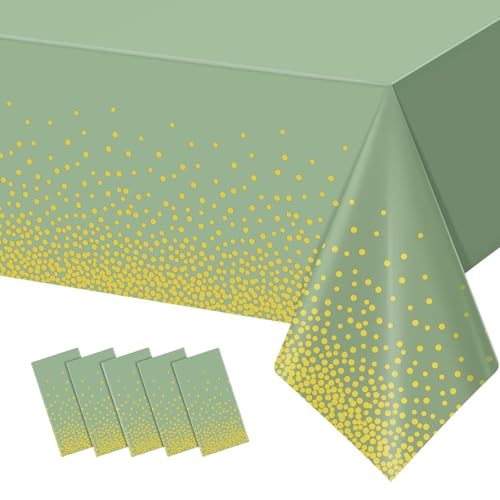 KXWDKJ Tischdecke, Einweg-Tischdecke, wasserdicht, 137,2 x 274,3 cm, für Geburtstage, Hochzeiten, Partys, Dekorationen, 5 Stück von KXWDKJ