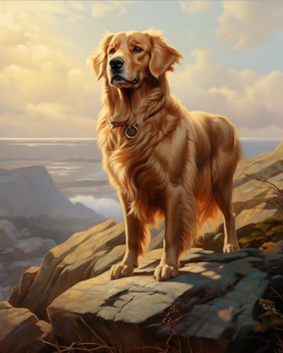 Kreuzstich-Stickerei-Set, Craves Zuneigung, Golden Retriever-Hund, DIY-Designs, Kreuzstich, einfache Lieferung, Handarbeit, Stickerei, Geschenk für Heimdekoration, 40,6 x 50,8 cm Kreuzstich-Stickerei-Set, Craves Zuneigung, Golden Retriever-Hund, DIY-Designs, Kreuzstich, einfache Lieferung, Handarbeit, Stickerei, Geschenk für Heimdekoration, 40,6 x 50,8 cm von KY-link