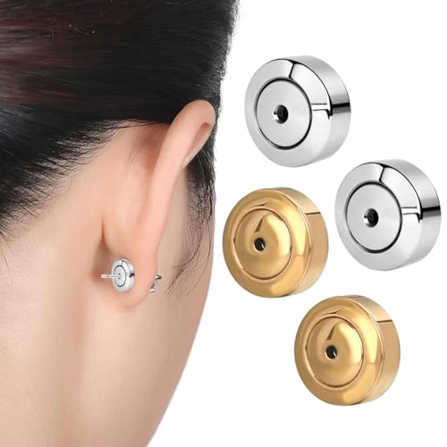 4PCS -Ohrring -Rücken ideal für schlaffe Ohren, elegante Edelstahl -Ohrring -Rücken ideal für Stollen, komfortable Ohrläppchenunterstützung 4PCS -Ohrring -Rücken ideal für schlaffe Ohren, elegante Edelstahl -Ohrring -Rücken ideal für Stollen, komfortable Ohrläppchenunterstützung von KYEQATY