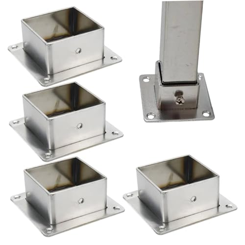 4pcs Zaunpfostenklassen 2x2 Zoll, Hochleistungs -Edelstahl -Quadratklasse mit Schrauben Deck -Pfosten Zubehör Perfekt für Geländerstütze von KYEQATY