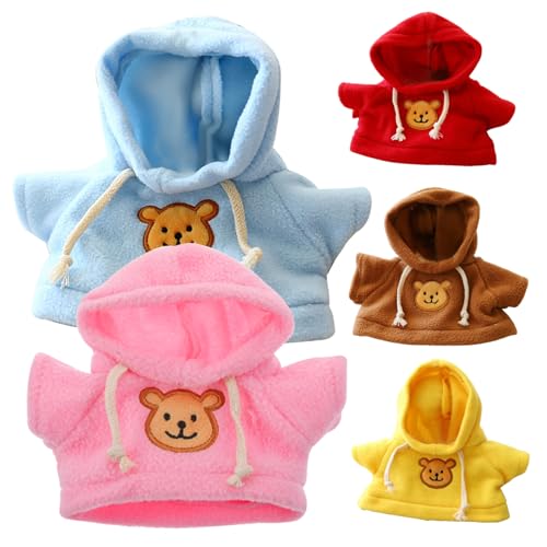 KYEQATY Bärenkleidung 5pcs Puppe Kleidung Bären Hoodie Fit 6 bis 8 Zoll Bärenpuppen Kleidung süße Stofftiere Kleidung für DIY-Dressing Bär Spielzeug KYEQATY Bärenkleidung 5pcs Puppe Kleidung Bären Hoodie Fit 6 bis 8 Zoll Bärenpuppen Kleidung süße Stofftiere Kleidung für DIY-Dressing Bär Spielzeug von KYEQATY